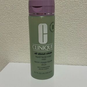 Clinique All About Clean Liquid Facial Soap Mild 6.7oz For Dry Combination Skin